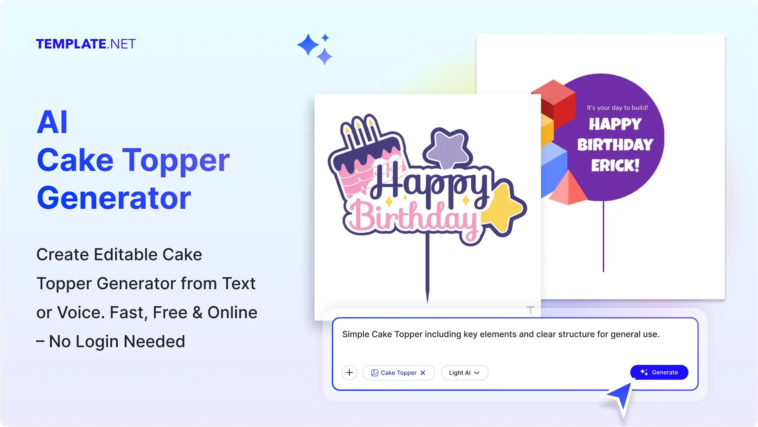 Free AI Cake Topper Generator, Create Cake Topper Designs Online